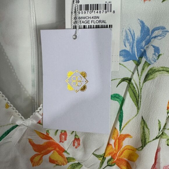WAYF‎ Dahlia Dress Size XS Vintage White Floral Sleeveless V Neck Midi Retro NEW - Picture 8 of 14